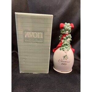 NEW NOB NOS VTG Avon 1989 Porcelain Christmas Bell Under Mistletoe Original Box